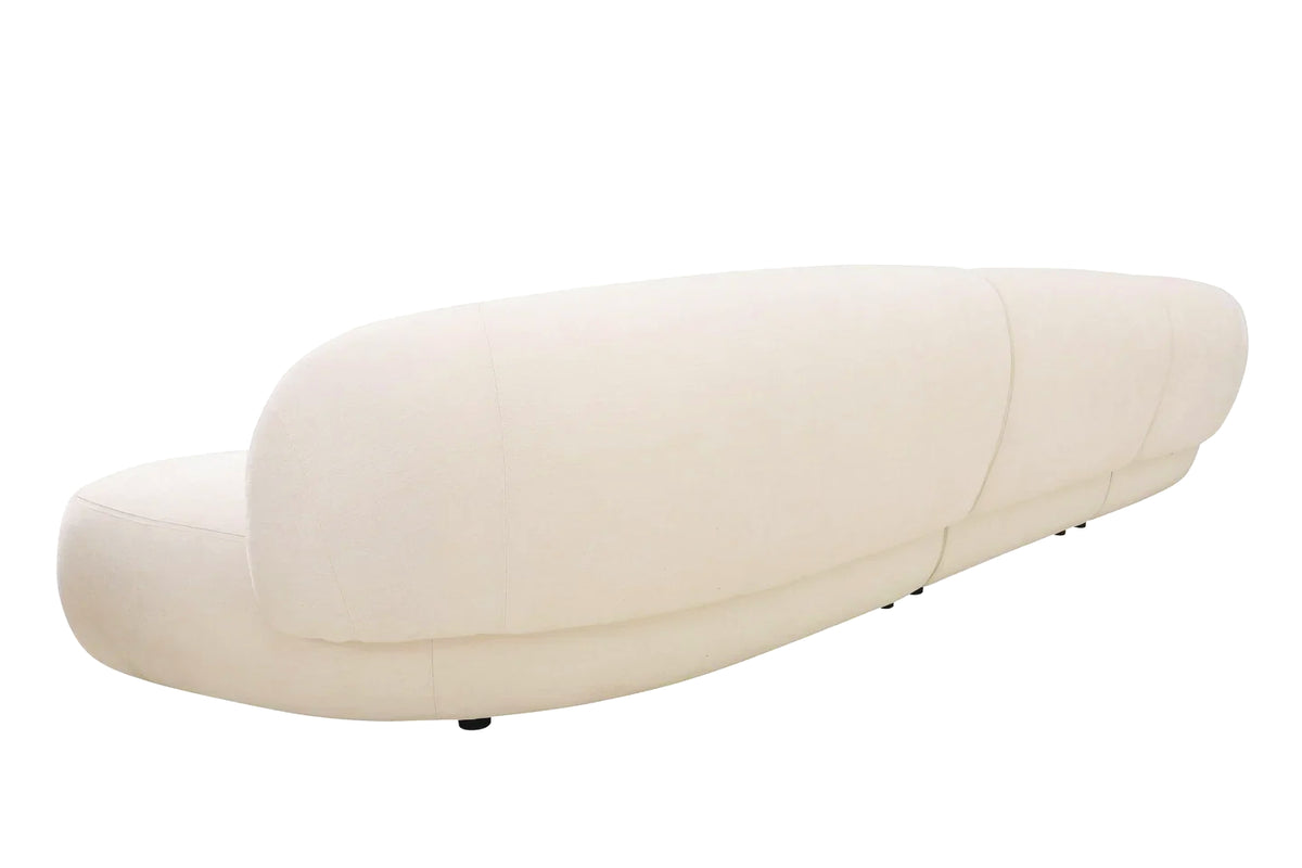 Moritz 3-Piece Sectional in Alabaster Boucle, back view