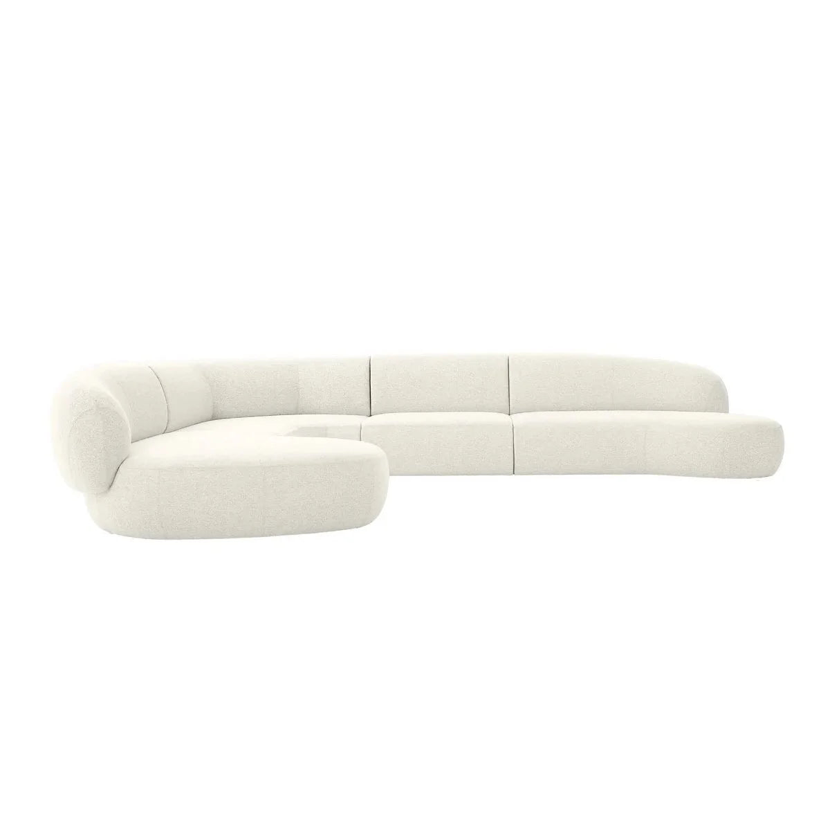 Moritz Sectional 4-Piece in Alabaster with left-facing chaise, front view