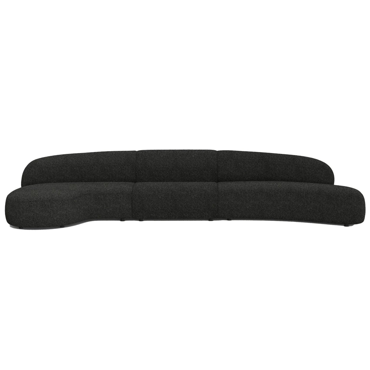 Moritz Sectional 3-Piece in Licorice Boucle with left-facing chaise, front view