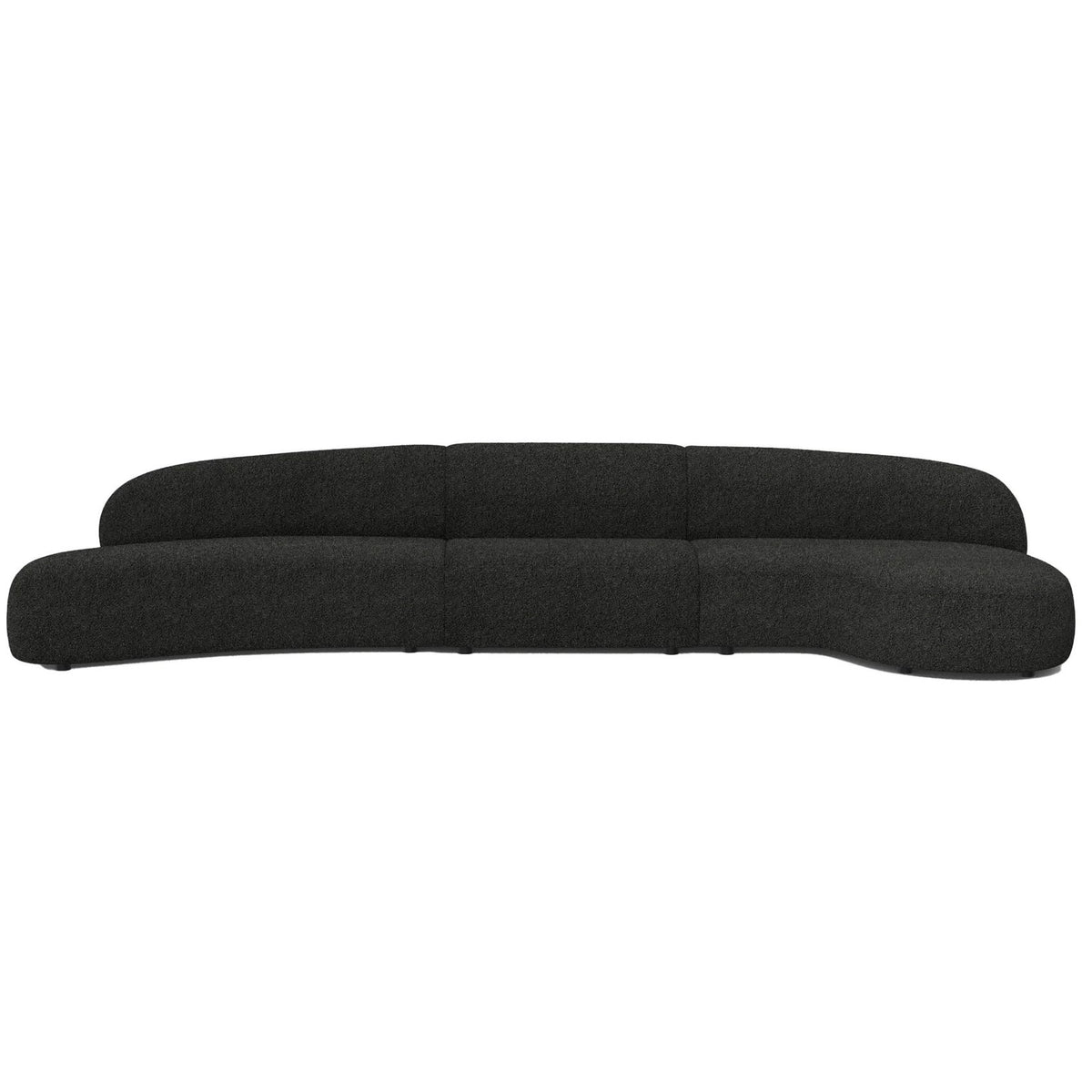 Moritz Sectional 3-Piece in Licorice Boucle with right-facing chaise, front view