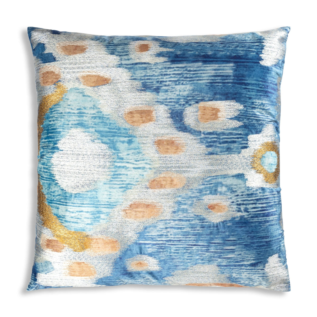 Serino Blue Velvet Pillow by Maison Burgos