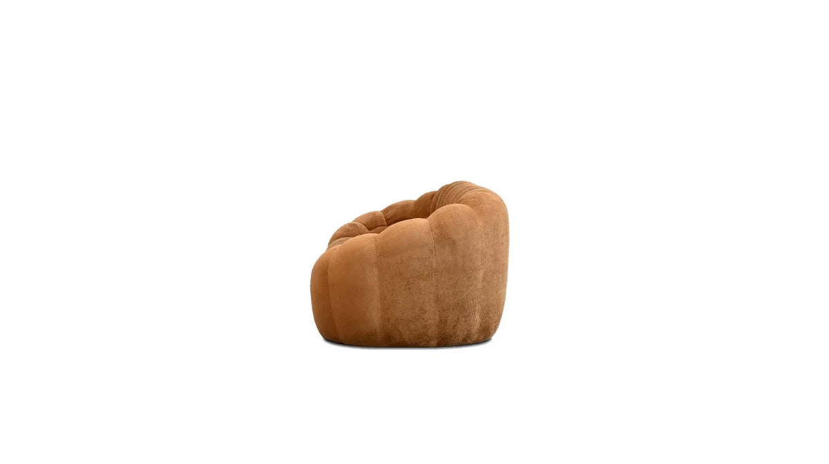 Puffin Sofa in toffee chenille, end side view