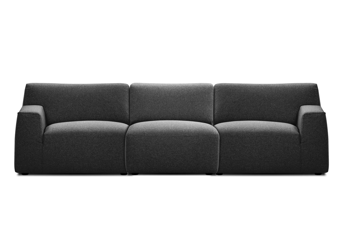 Scoop Sofa in Peppercorn Tweed, front view