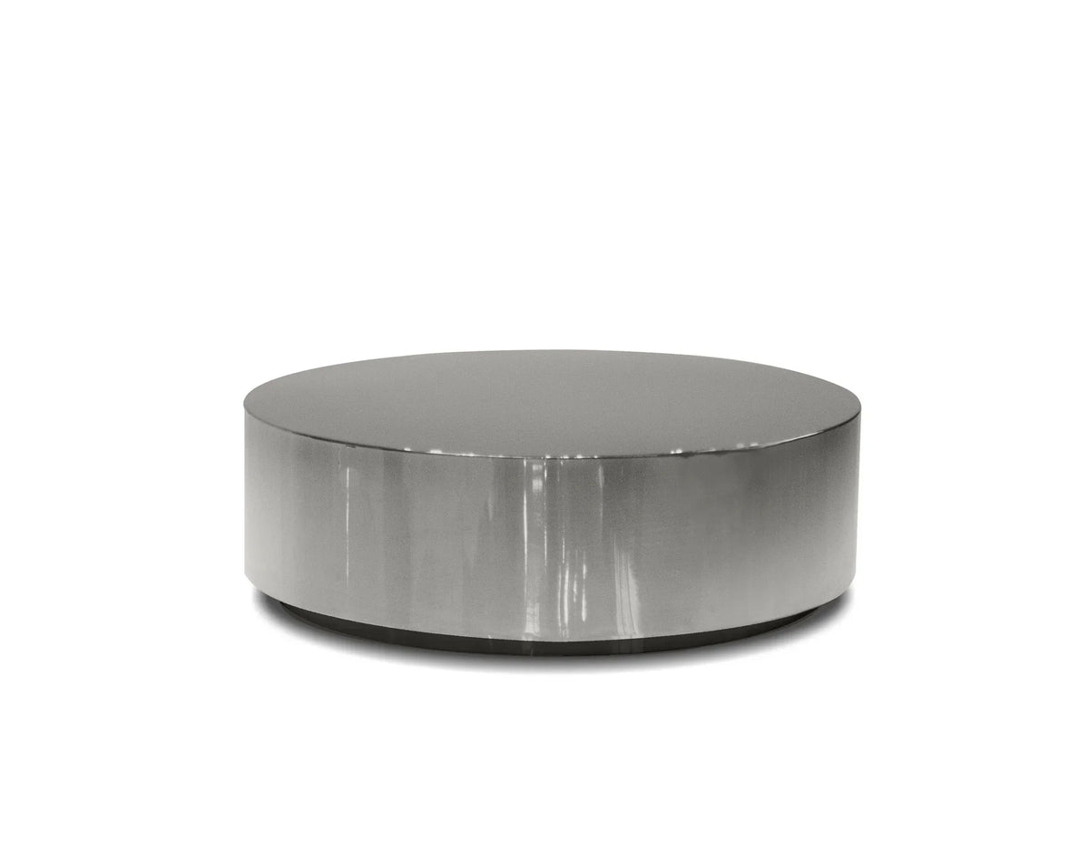 Sphere Coffee Table in Black Polished, side view on white