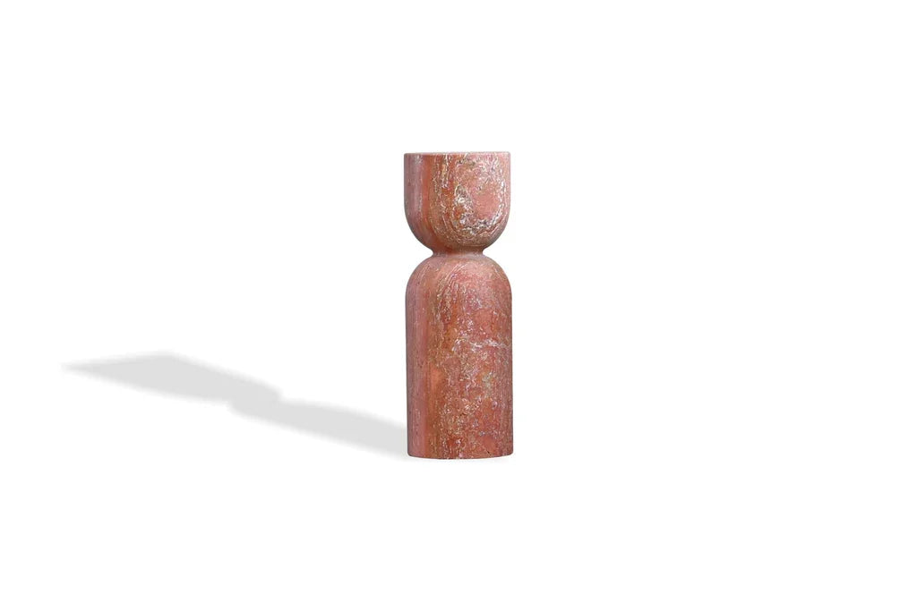 Apothecary End Table — Red Travertine