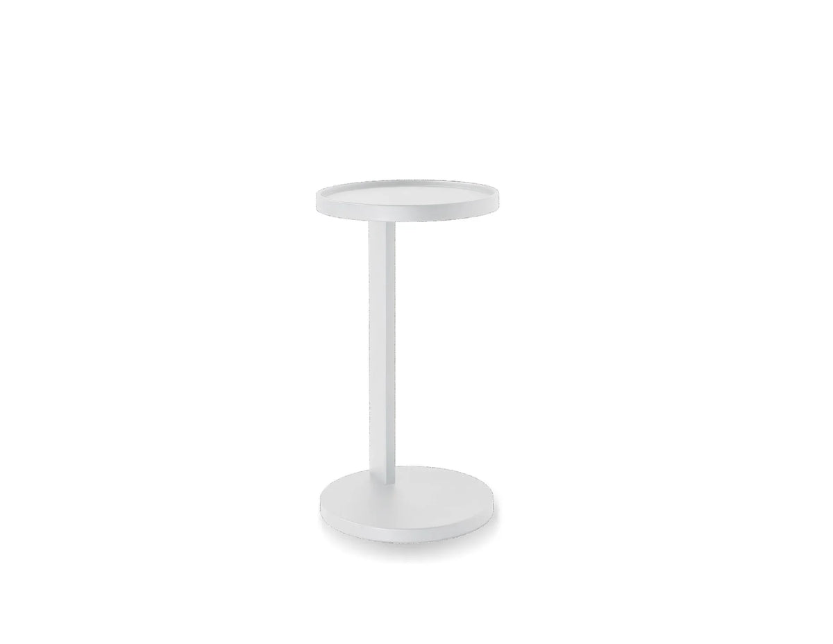 Rookie End Table in Matte White on white background