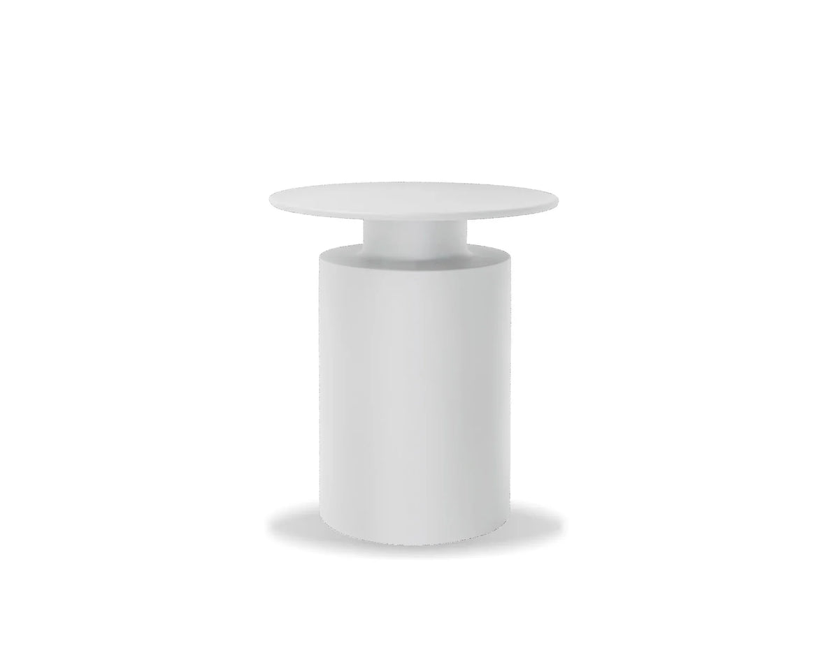 Rook Side Table in Matte White, front view
