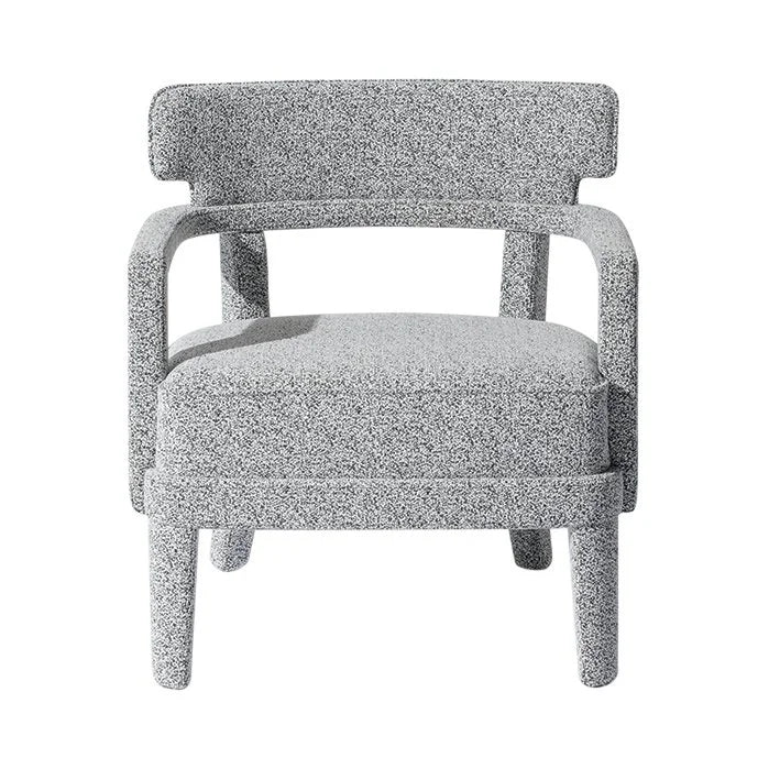 Zoe Armchair in grey speckled fabric, front view