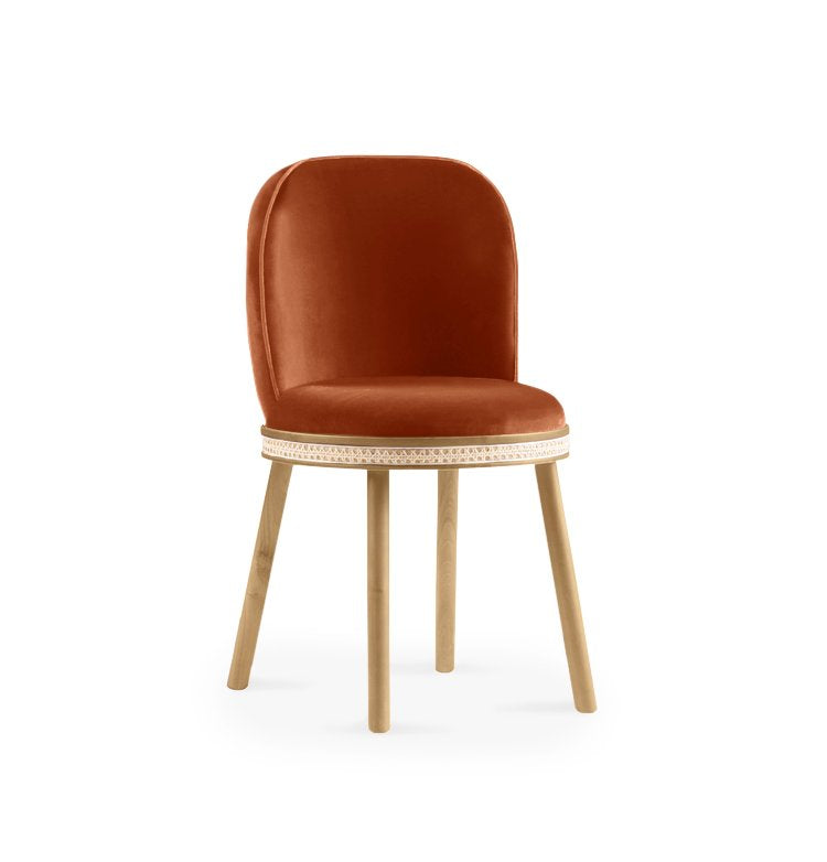 Alma chair Natural Oak Fire Velvet