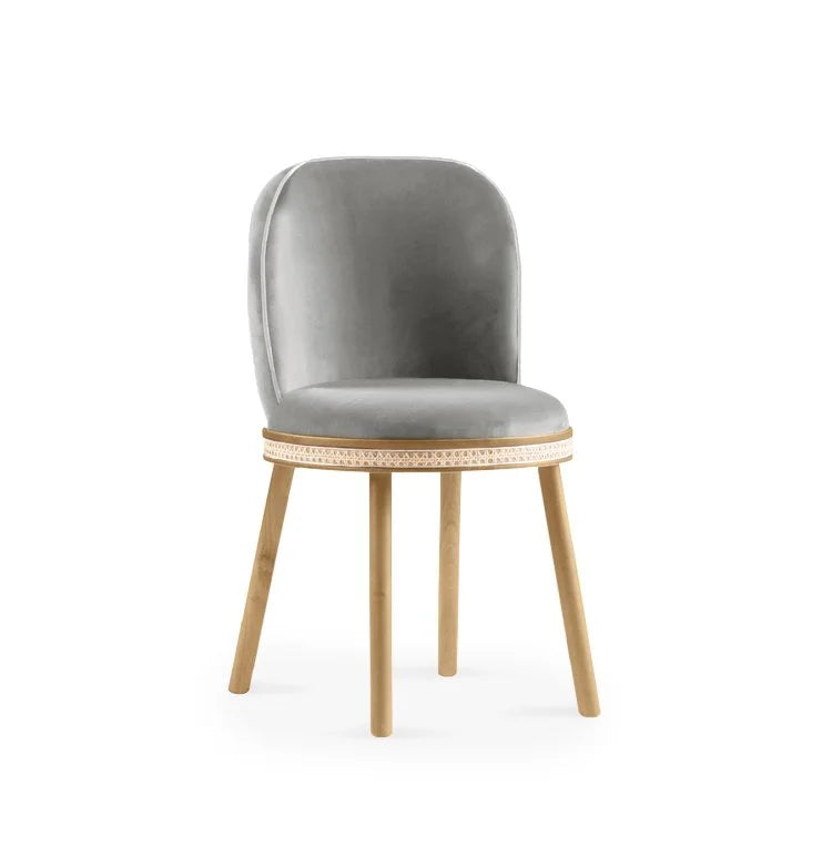 Alma chair Natural Oak Fog Velvet