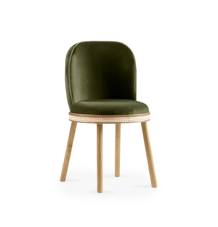 Alma chair Natural Oak Kiwi Velvet