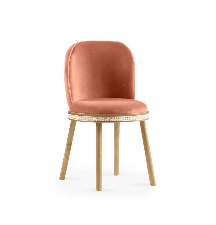 Alma chair Natural Oak Powder Velvet