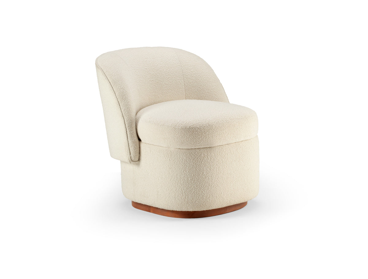Bisou Armchair in ivory upholstery by Maison Burgos