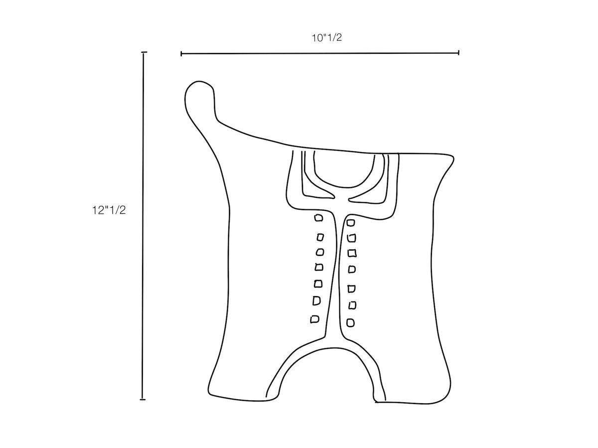Bonbon Chouval "Terre" Sculpture dimension drawing: 10 1/2 wide, 12 1/2 high
