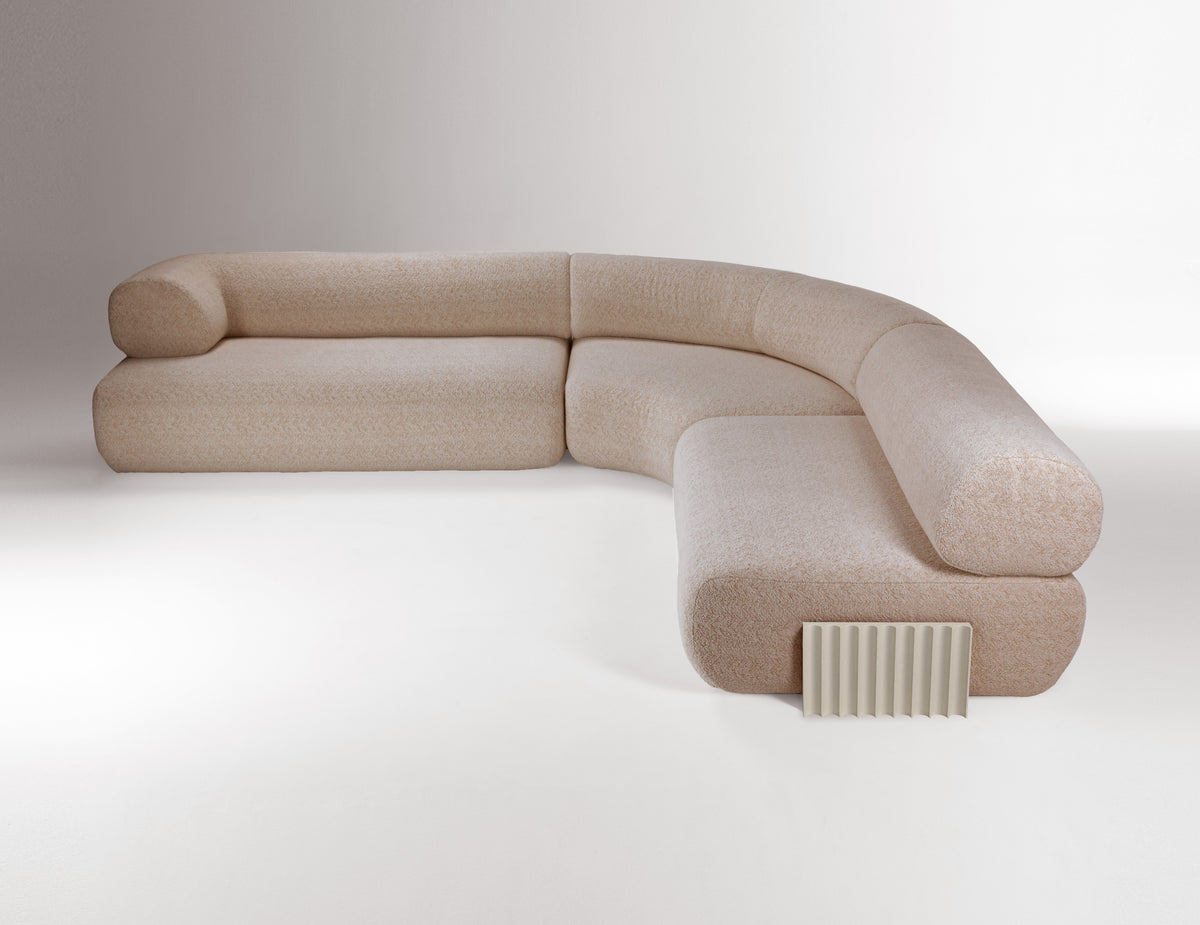 Carmel Lacquer Modular Sofa in taupe lacquer by Maison Burgos