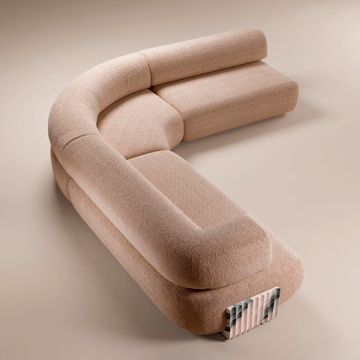 Carmel Marble Modular Sofa back view by Maison Burgos