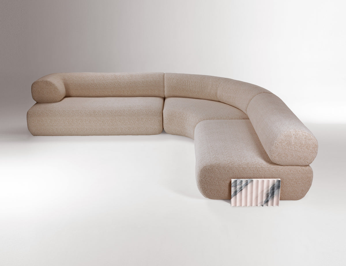 Carmel Marble Modular Sofa marble foot detail by Maison Burgos