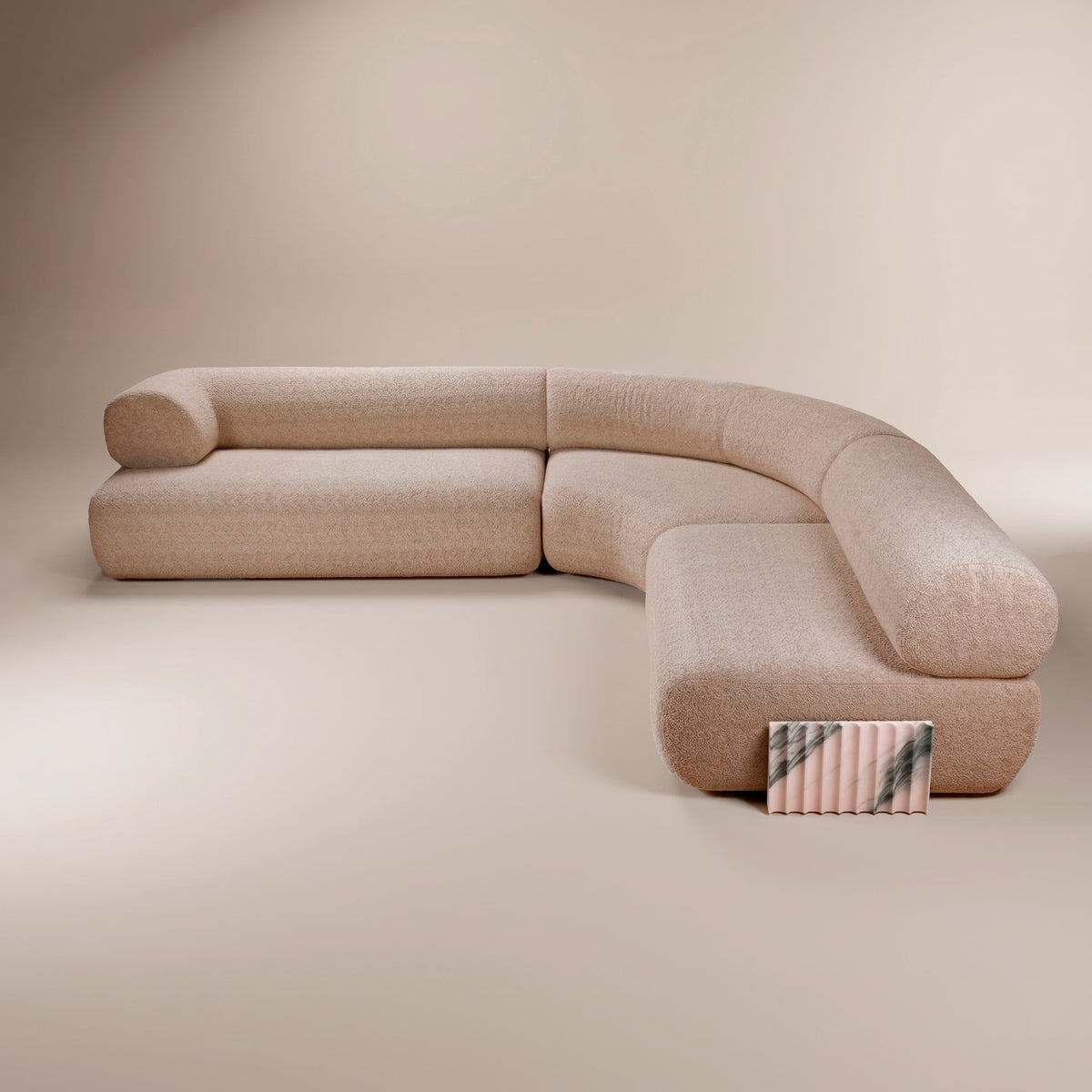 Carmel Marble Modular Sofa front view by Maison Burgos
