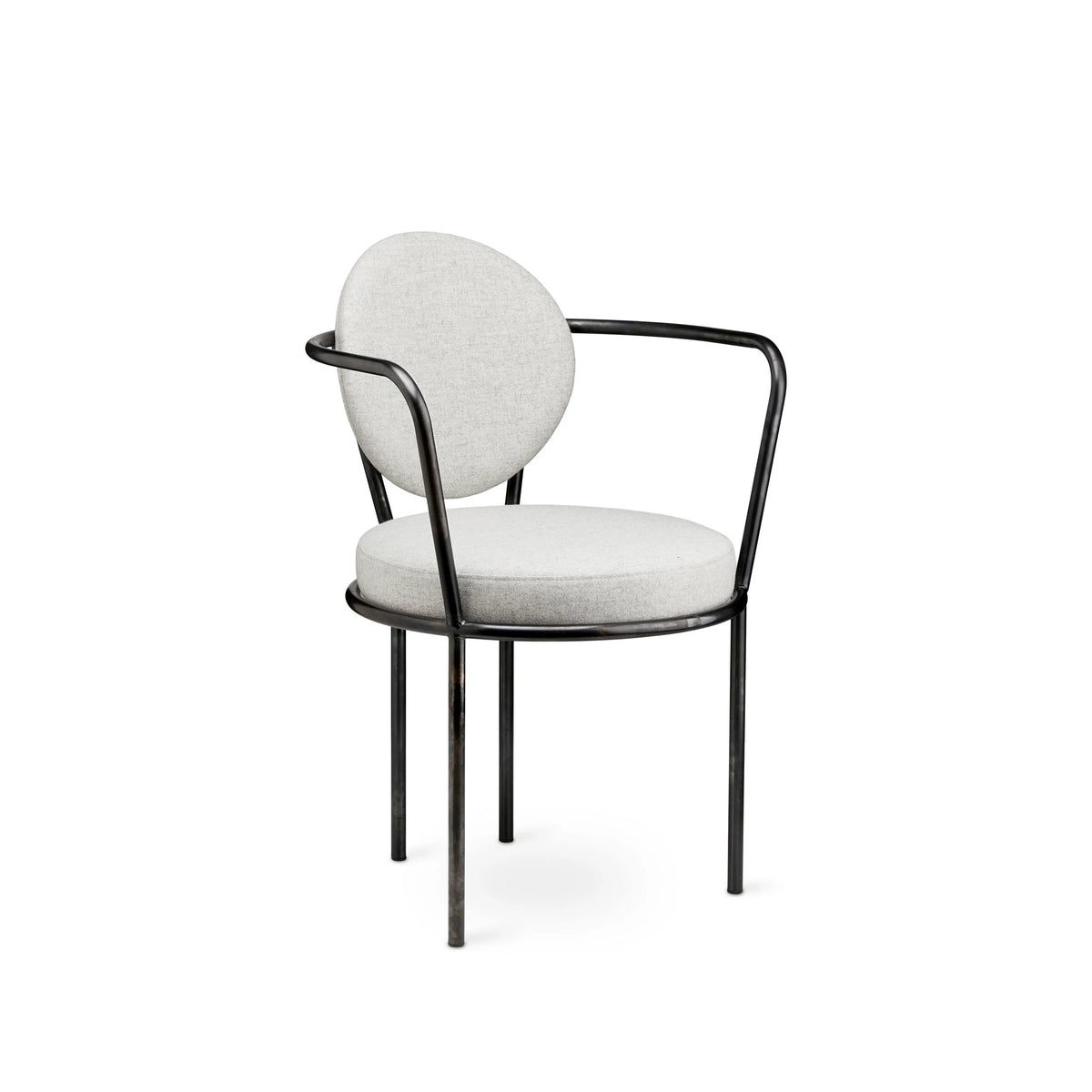 Casablanca Chair - Raw Frame in Quartz Fabric with raw metal frame