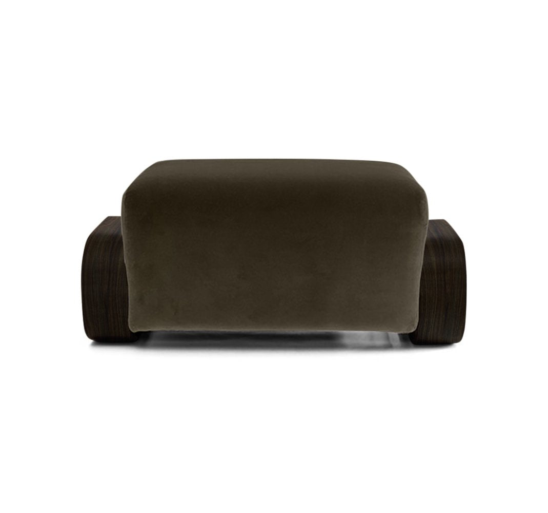 Cayenne Ottoman, high-gloss Walnut Earth Velvet