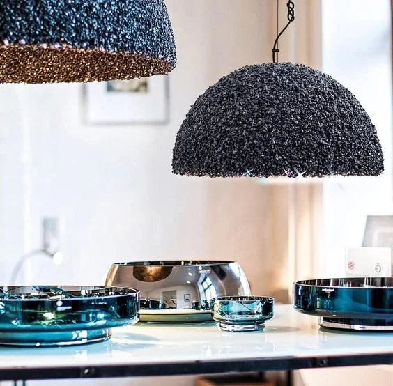 Duchess Pendant Light Black - Medium, in a styled room