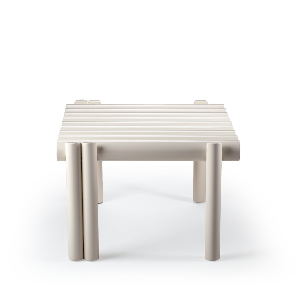 Duna Outdoor Side Table in Ivory, front view