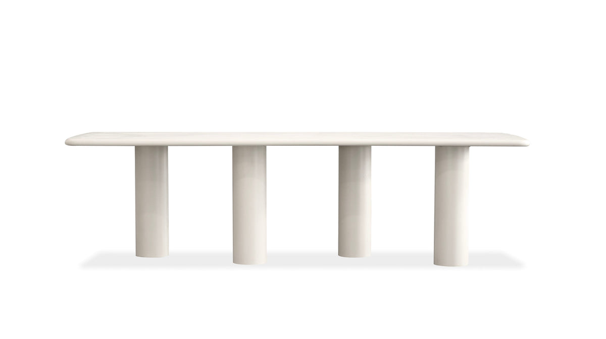 Elephant Dining Table Rectangular in Ivory Tusk, front view, by Maison Burgos