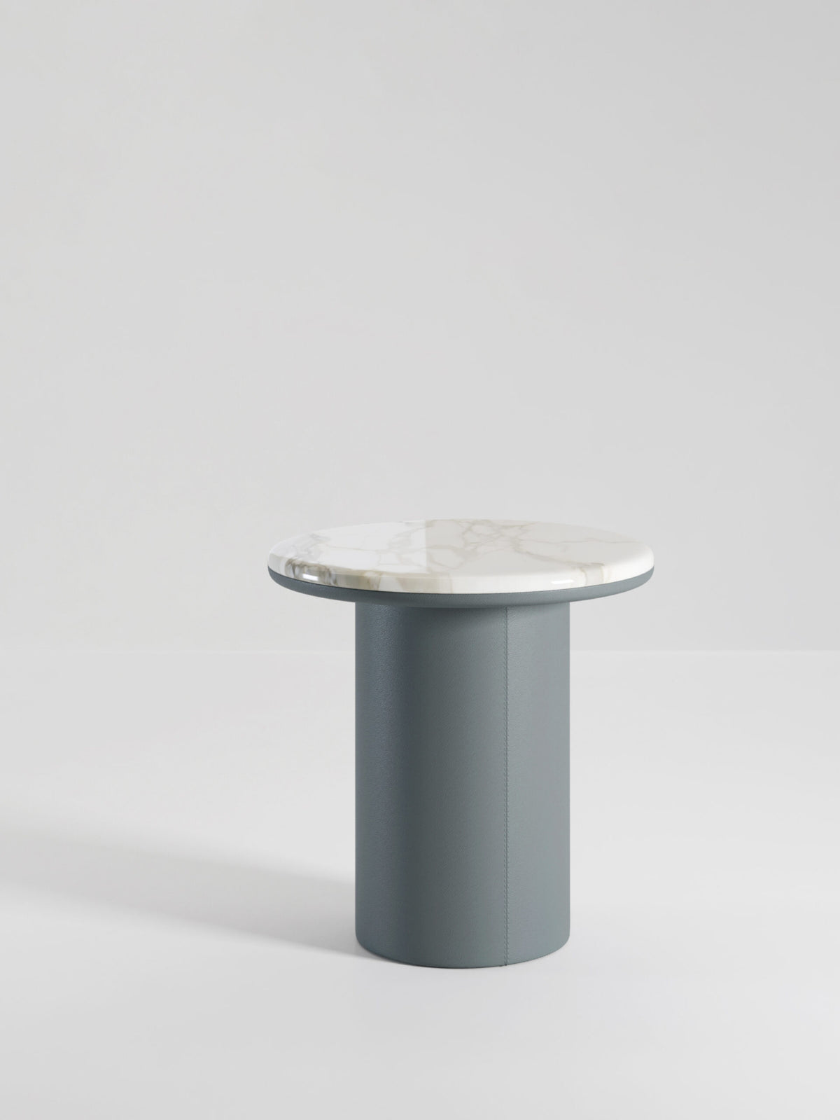 Gemini Round Side Tables smaller tall table with white marble top