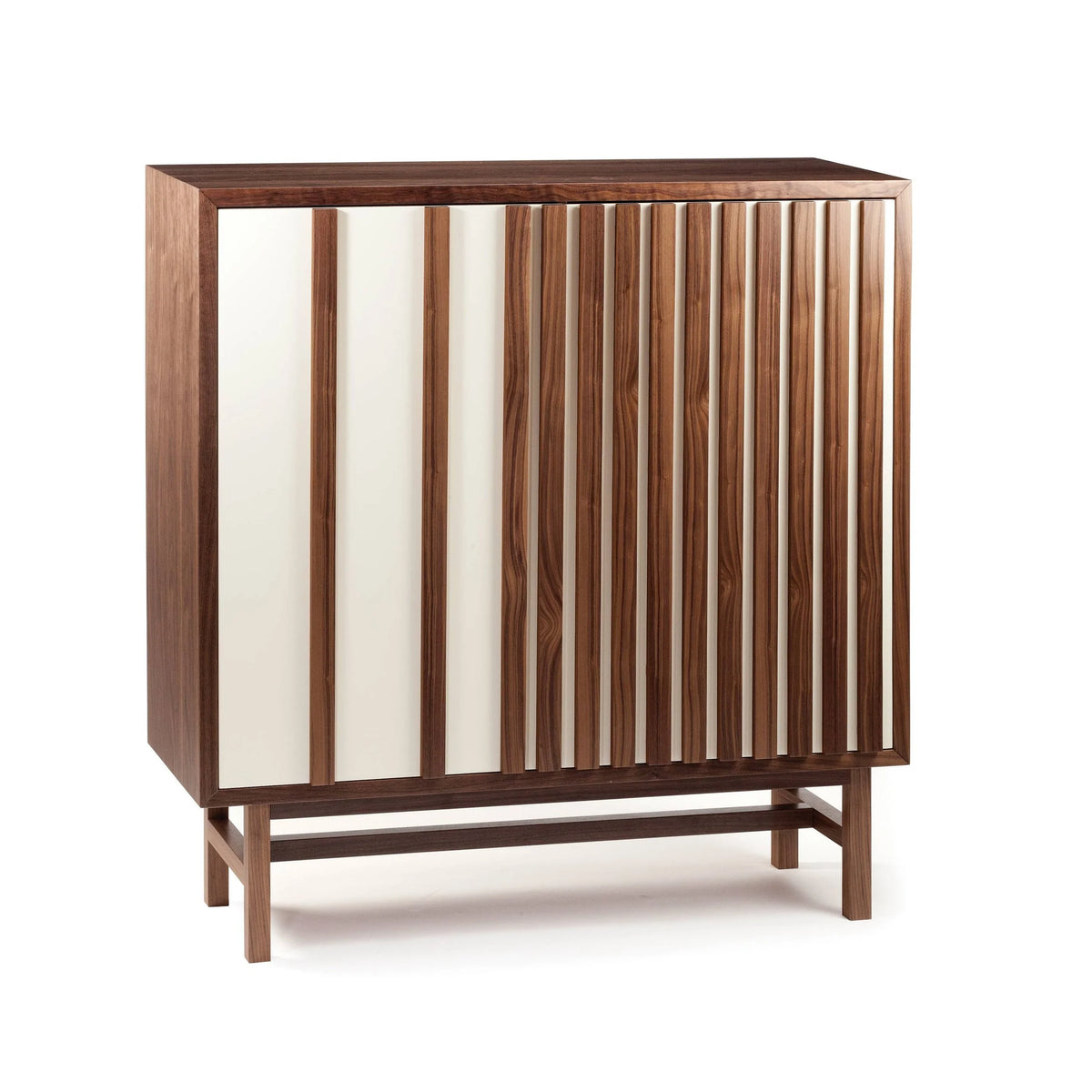 Go Bar Cabinet in Natural Walnut, Ivory