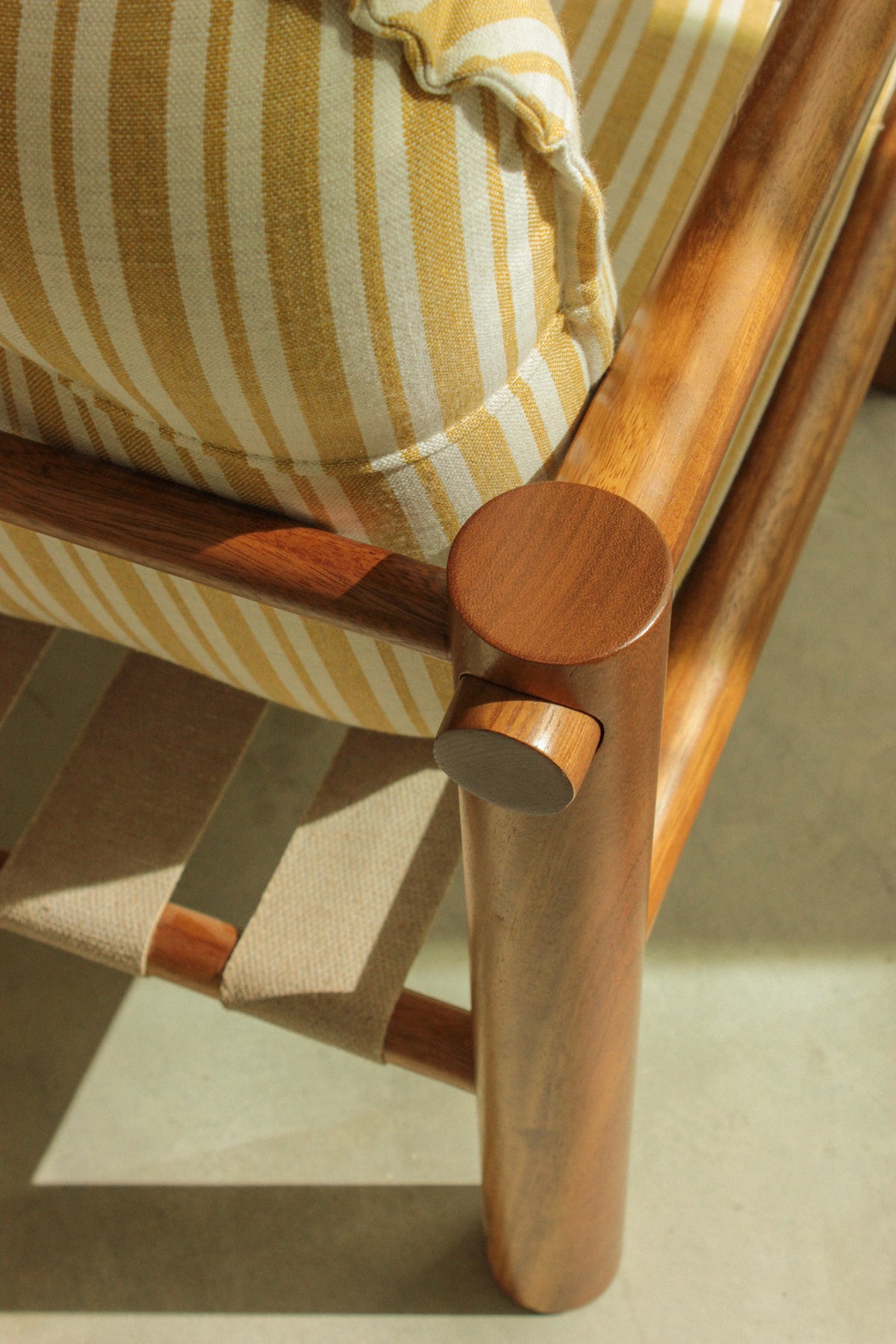 James Armchair - Outdoor iroko leg detail by Maison Burgos