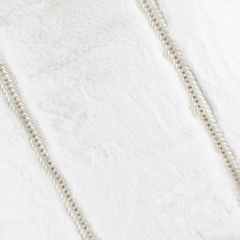 Lux Faux Fur White Pillow, fabric close-up by Maison Burgos