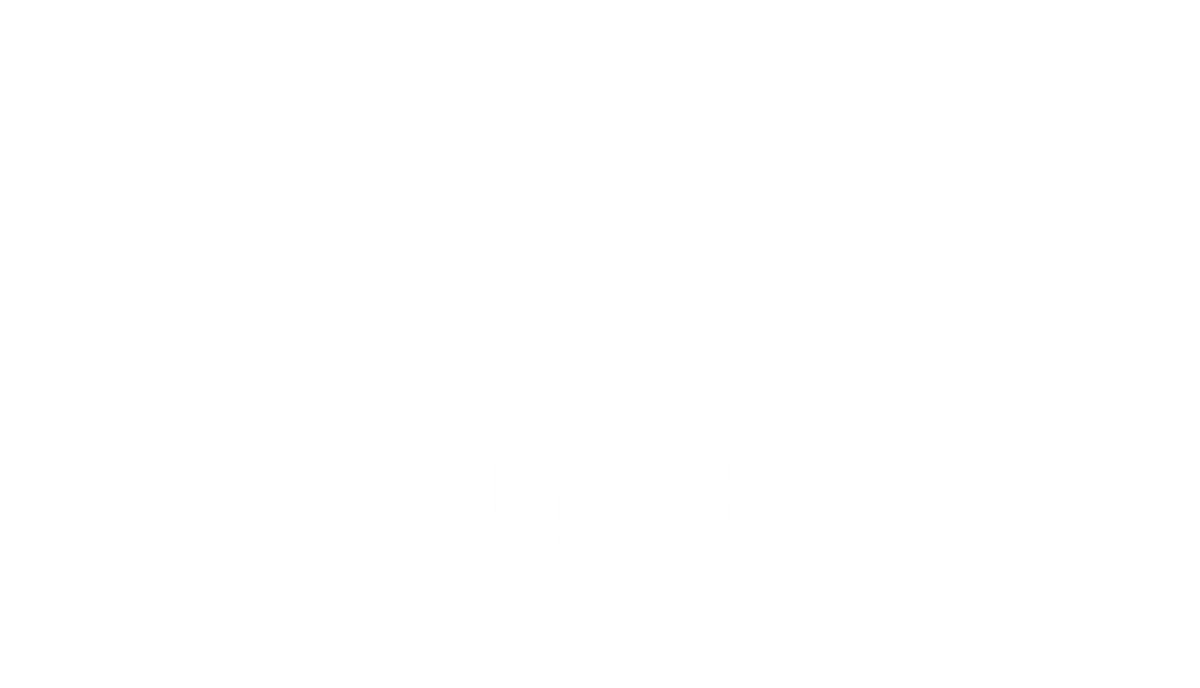 Maison Burgos wordmark in white