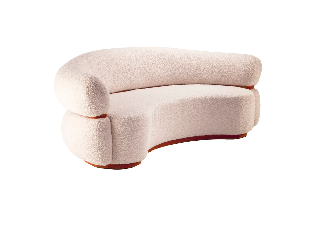 Malibu Curved Sofa in Boucle