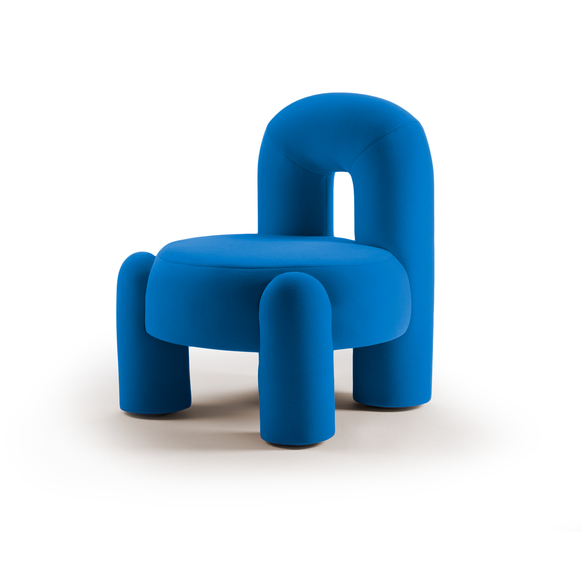 Marlon Armchair in cobalt blue, three-quarter view