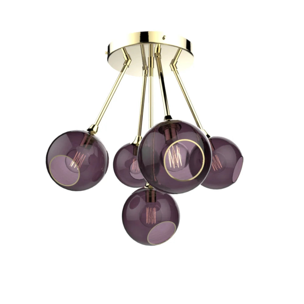 Ballroom Molecule Gold - Purple Chandelier by Maison Burgos