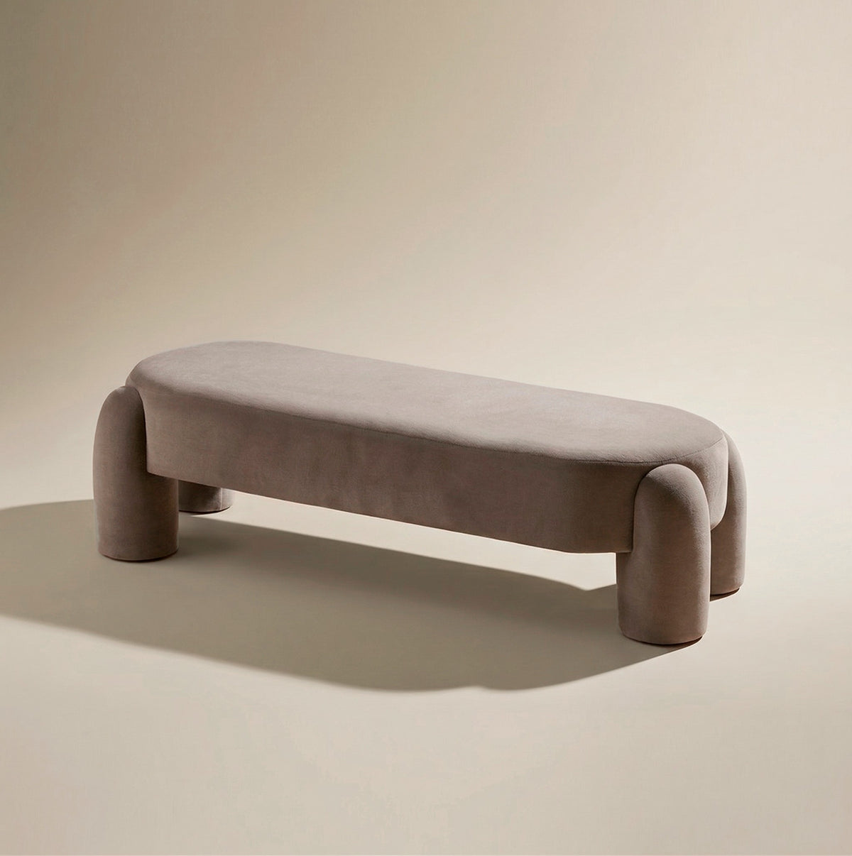Marlon Daybed - 01 in mohair velvet, side view, by Maison Burgos