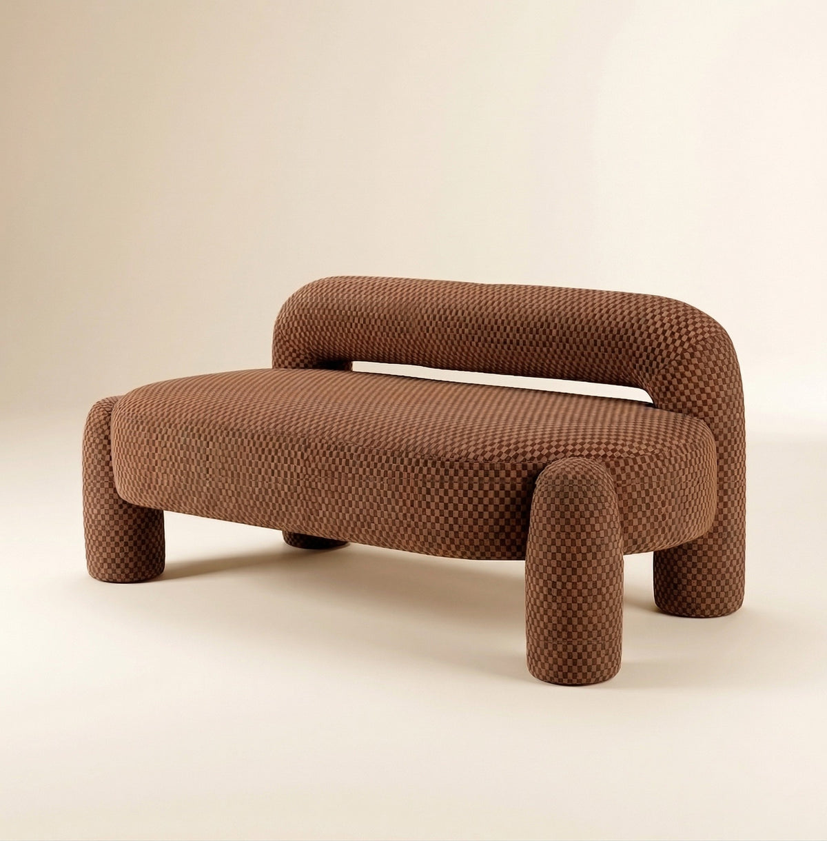 Marlon Daybed - 02 in mohair velvet, front view, by Maison Burgos
