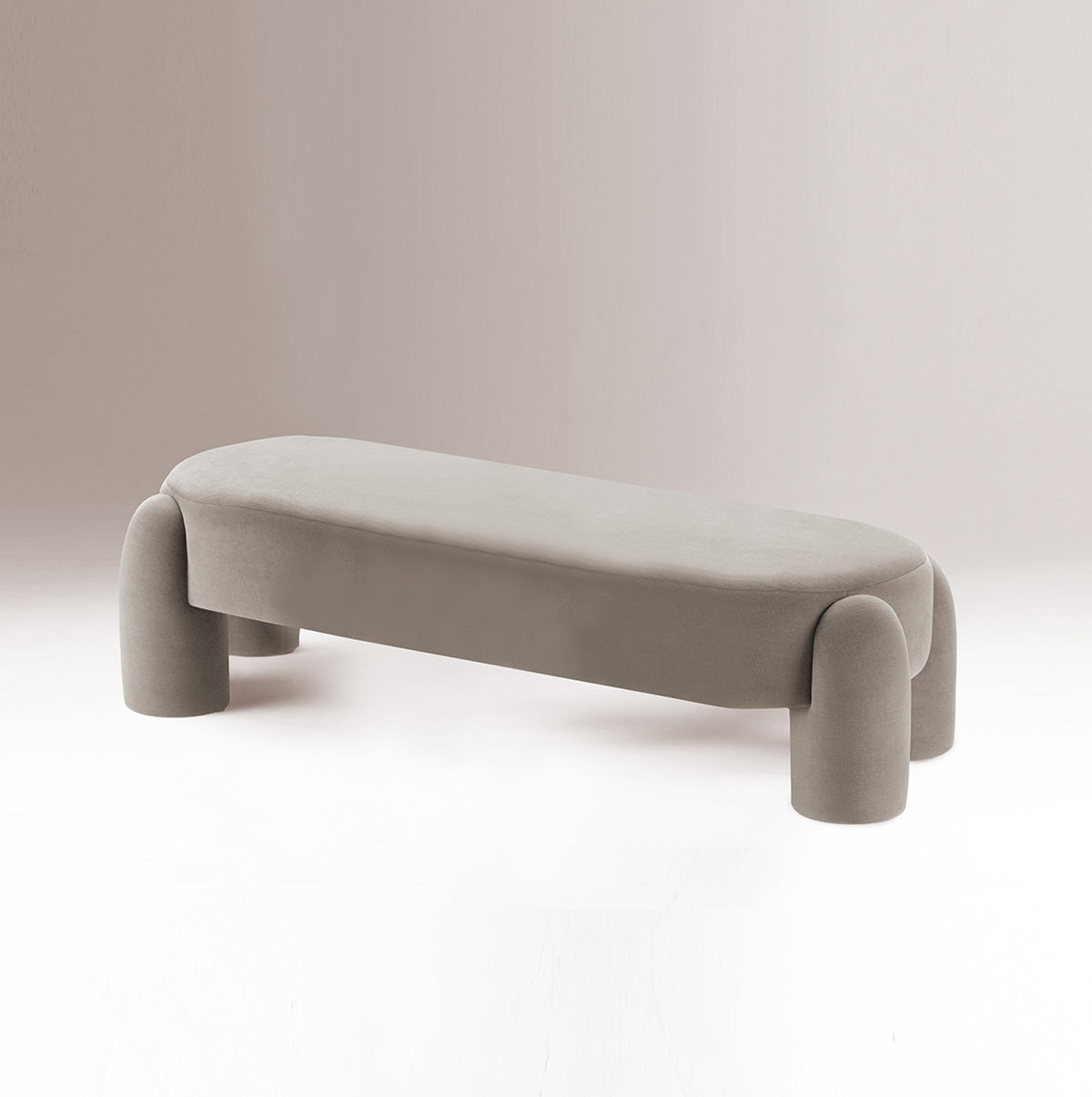 Marlon Daybed - 01 in grey, side angle on a pale backdrop