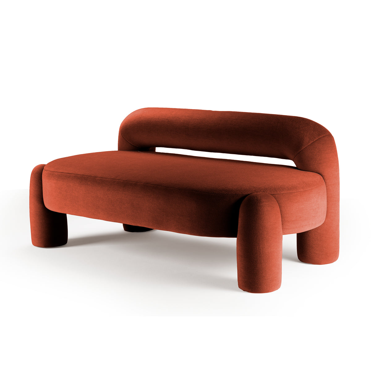 Marlon Daybed - 02 in rust velvet on a white background