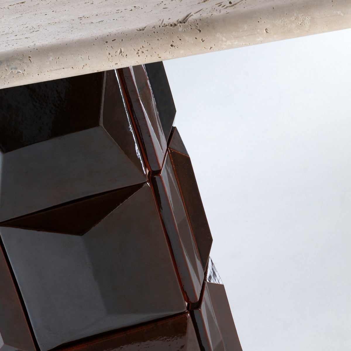 Milano Console terracotta tile base detail by Maison Burgos