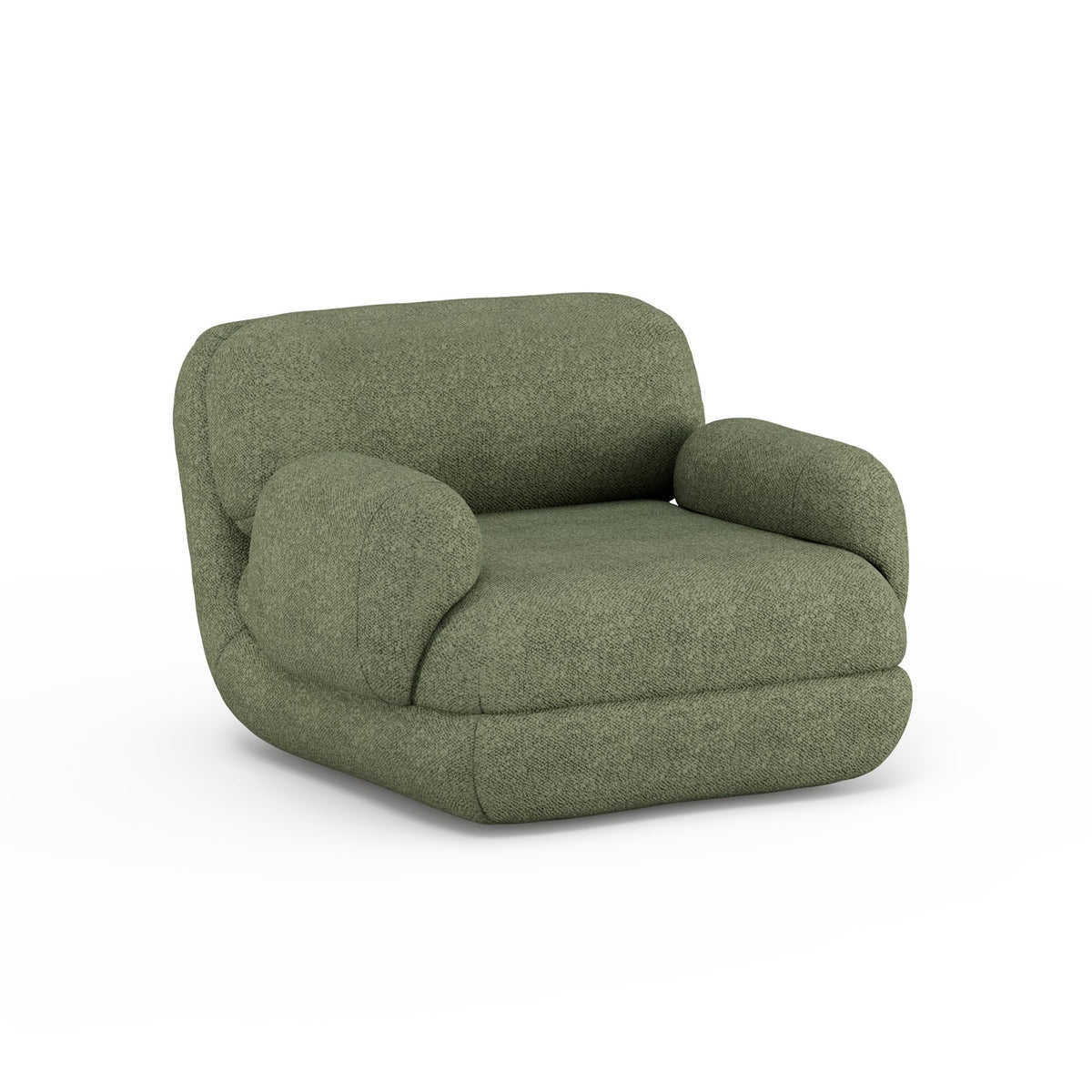 Mood Armchair with Arms in olive upholstery by Maison Burgos