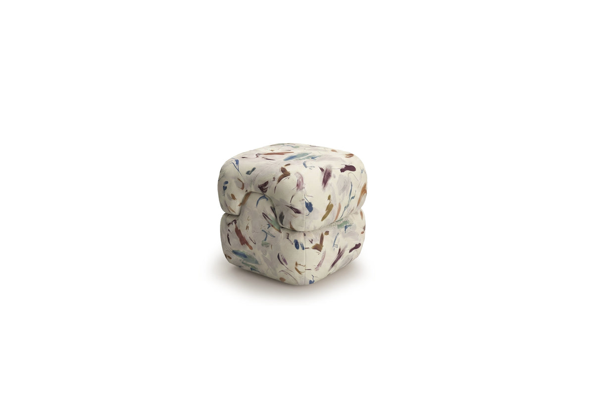 Mosaico Pouf pigment outdoor multi white by Maison Burgos