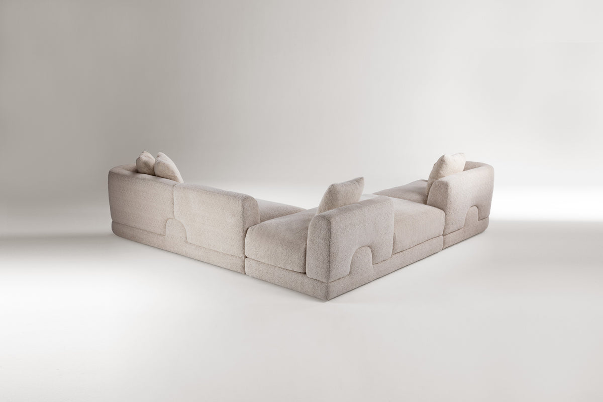 Mosaico Sectional Sofa Composition 1 ivory back by Maison Burgos