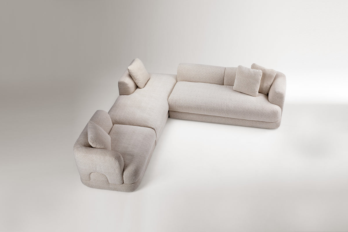 Mosaico Sectional Sofa Composition 1 ivory side by Maison Burgos