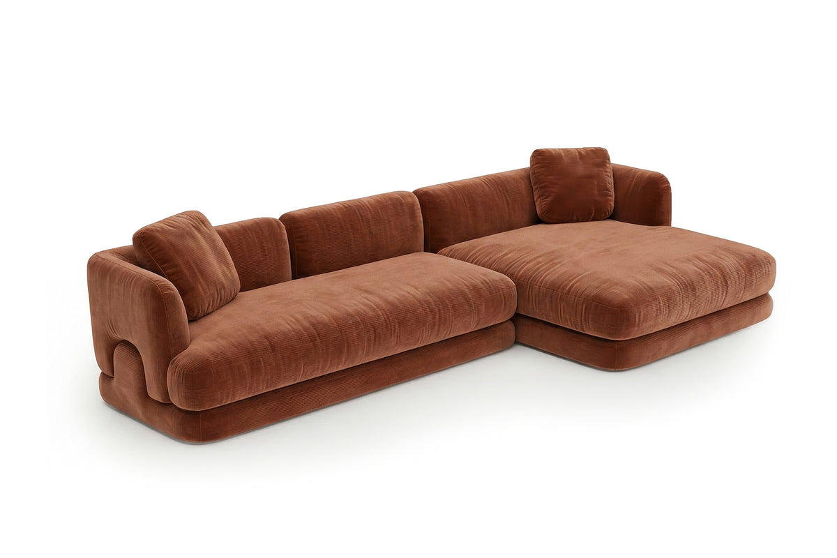 Mosaico Sectional Sofa Composition 2 rust velvet white by Maison Burgos
