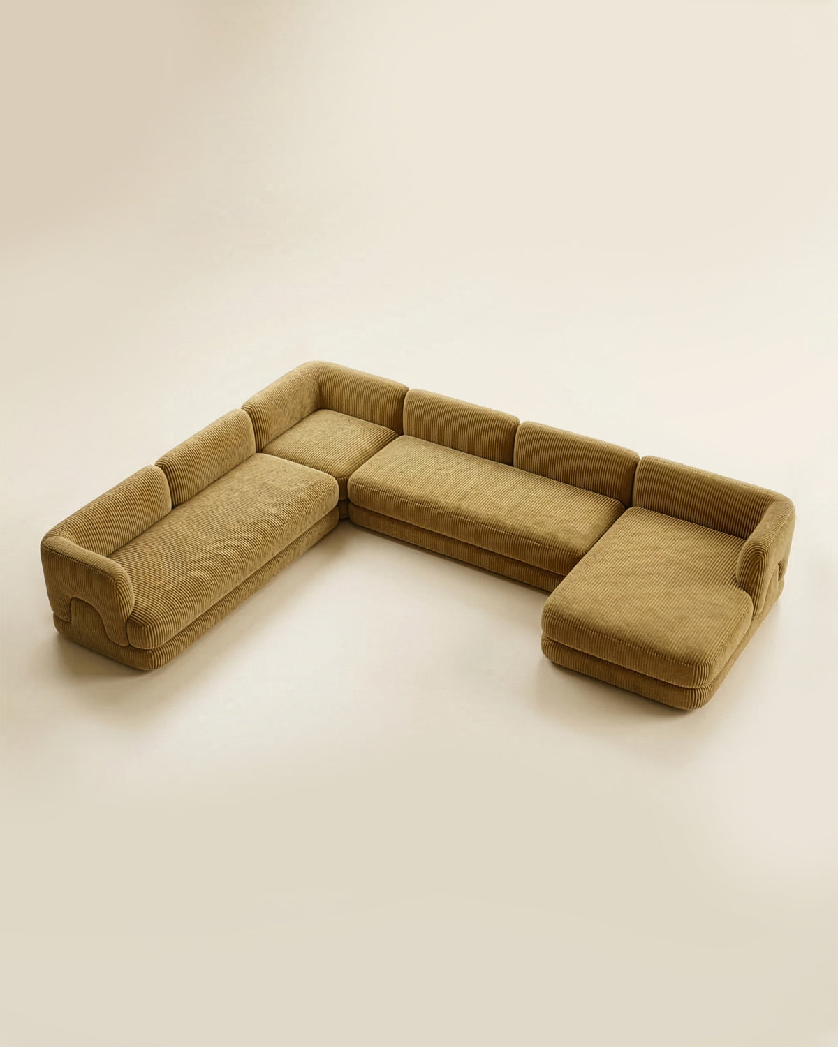 Mosaico Sectional Sofa Composition 4 ochre velvet U-shape by Maison Burgos