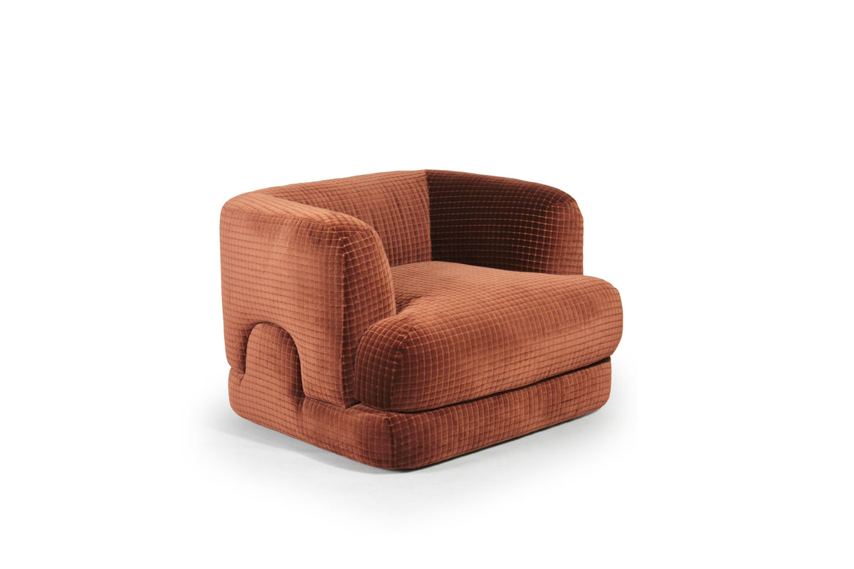 Mosaico Armchair rust front white by Maison Burgos