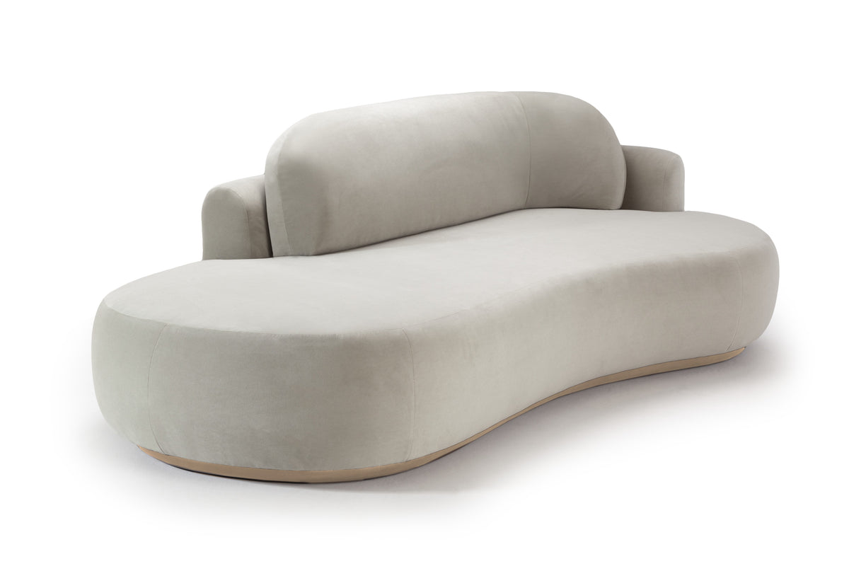 Naked Curved Sofa Single front view by Maison Burgos