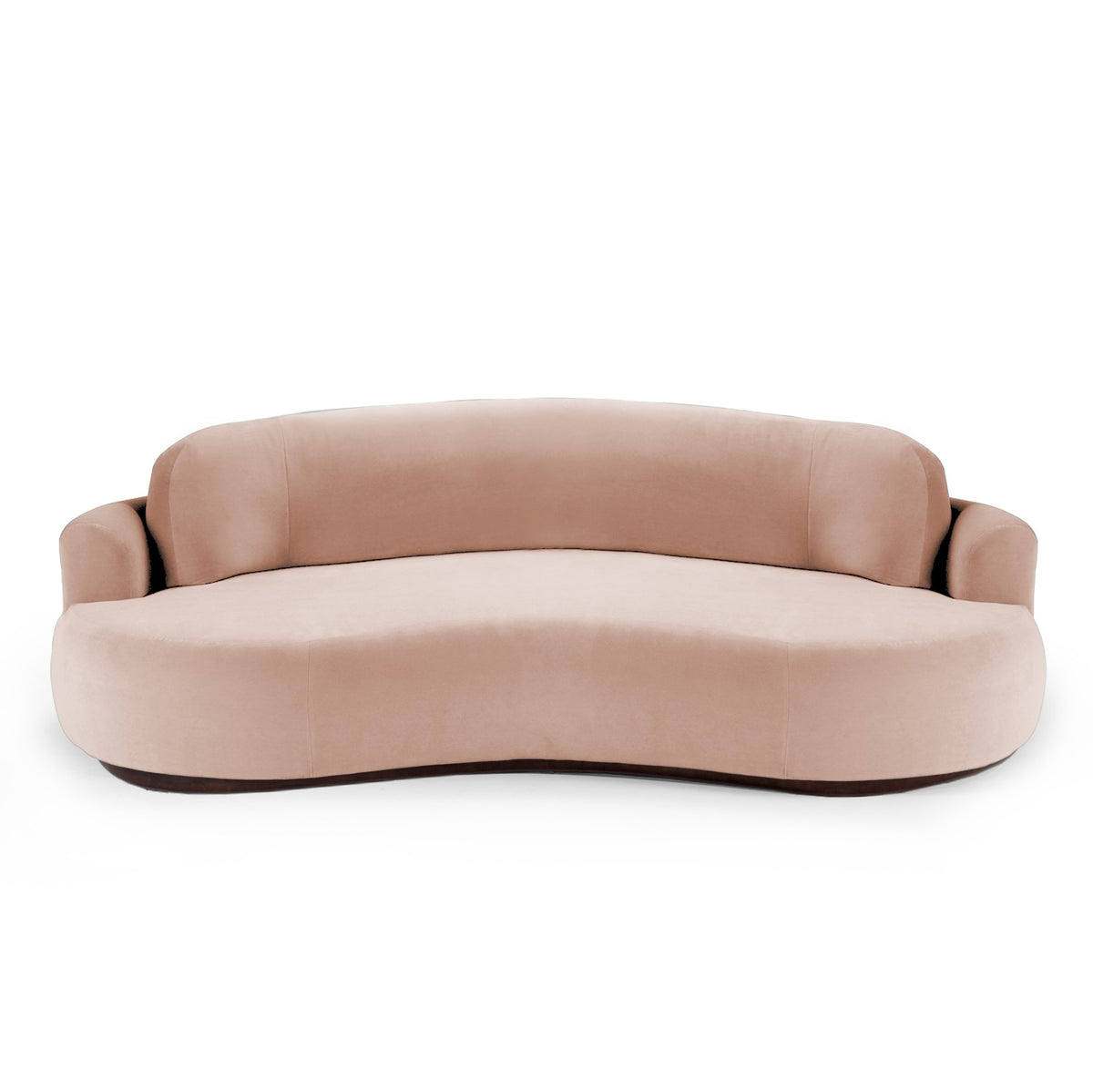 Naked Round Sofa in blush upholstery by Maison Burgos