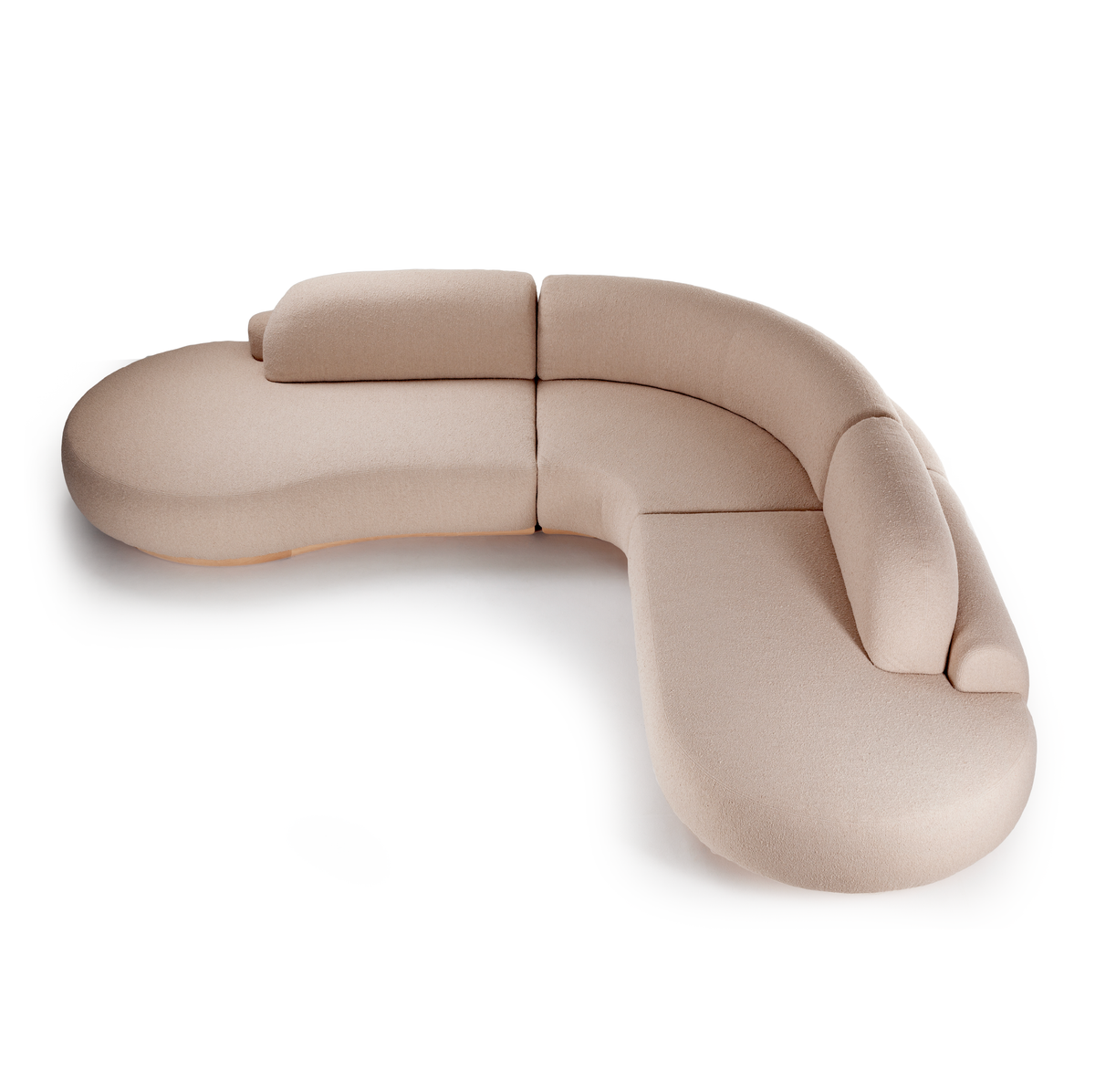 Naked Curved Sectional Sofa 3 Piece angle view by Maison Burgos